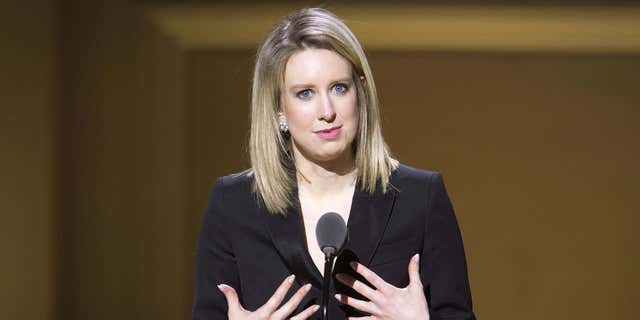 Nov. 9, 2015: Then-Theranos Chief Executive Officer Elizabeth Holmes speaks on stage at the Glamour Women of the Year Awards where she receives an award, in the Manhattan borough of New York.