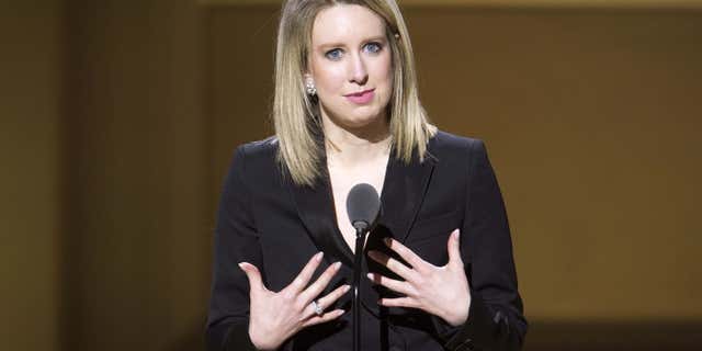 Nov. 9, 2015: Then-Theranos Chief Executive Officer Elizabeth Holmes speaks on stage at the Glamour Women of the Year Awards where she receives an award, in the Manhattan borough of New York.
