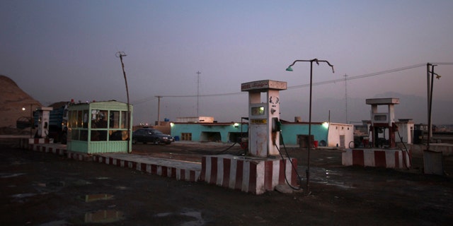 Jan. 4: A deserted fuel station is seen on the outskirts of Kabul, Afghanistan.