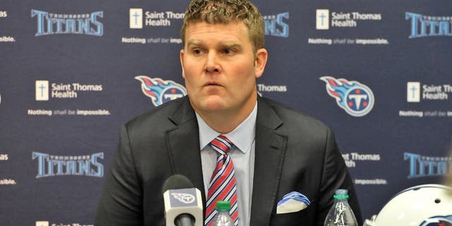 Jan 18, 2016; Nashville, Tennessee, USA; Tennessee Titans new general manager Jon Robinson during a press conference at Saint Thomas Sports Park. Mandatory Credit: Jim Brown-USA TODAY Sports