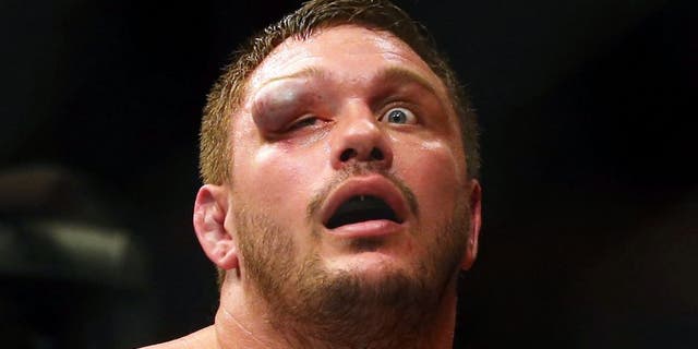 BOSTON, MA - JANUARY 17: Matt Mitrione reacts after his heavyweight bout against Travis Browne (not pictured) during UFC Fight Night 81 at TD Banknorth Garden on January 17, 2016 in Boston, Massachusetts. (Photo by Maddie Meyer/Getty Images)