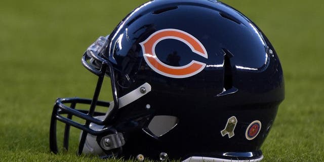 Nov 9, 2015; San Diego, CA, USA; General view of Chicago Bears helmet during NFL football game against the San Diego Chargers at Qualcomm Stadium. Mandatory Credit: Kirby Lee-USA TODAY Sports