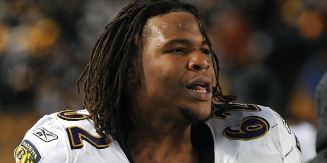 PITTSBURGH, PA - NOVEMBER 6: Defensive lineman Terrence Cody #62 of the Baltimore Ravens looks on from the sideline during a game against the Pittsburgh Steelers at Heinz Field on November 6, 2011 in Pittsburgh, Pennsylvania. The Ravens defeated the Steelers 23-20. (Photo by George Gojkovich/Getty Images)
