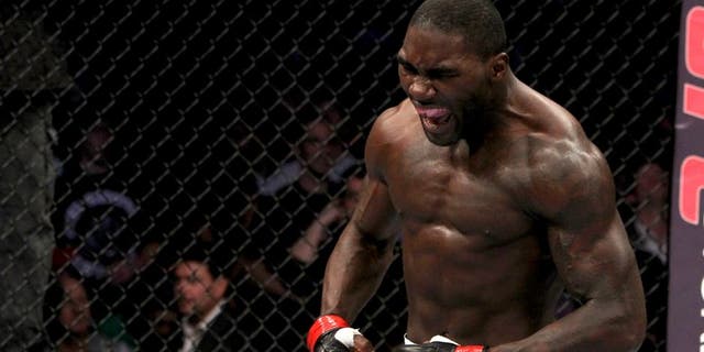 WASHINGTON, DC - OCTOBER 01: Anthony Johnson reacts after knocking out Charlie Brenneman during the UFC on Versus event at the Verizon Center on October 1, 2011 in Washington, DC. (Photo by Josh Hedges/Zuffa LLC/Zuffa LLC via Getty Images)