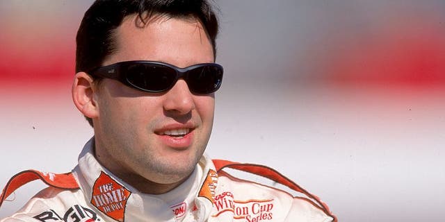 12 Mar 1999: Tony Stewart #20 looks on the track during the Cracker Barrel 500, part of the NASCAR Winston Cup Series at the Atlanta Motor Speedway in Hampton, Georgia. Mandatory Credit: Jon Ferrey /Allsport