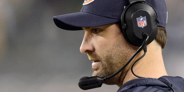 Dec 22, 2013; Philadelphia, PA, USA; Chicago Bears wide receivers coach Mike Groh along the sidelines during the second quarter against the Philadelphia Eagles at Lincoln Financial Field. The Eagles defeated the Bears 54-11. Mandatory Credit: Howard Smith-USA TODAY Sports