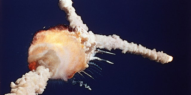 Jan. 28, 1986: The space shuttle Challenger explodes shortly after lifting off from the Kennedy Space Center in Cape Canaveral, Fla.