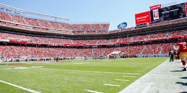 SANTA CLARA, CA - AUGUST 17: A full house watches the first football game at Levi Stadium between the San Francisco 49ers and the Denver Broncos on August 17, 2014 in Santa Clara, California. The Broncos defeated the 49ers 34-0. (Photo by Michael Zagaris/San Francisco 49ers/Getty Images)