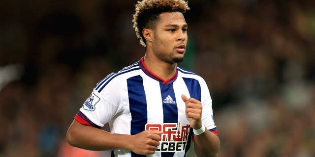NORWICH, ENGLAND - SEPTEMBER 23: Serge Gnabry of West Bromwich Albion during the Capital One Cup Third Round match between Norwich City and West Bromwich Albion at Carrow Road on September 23, 2015 in Norwich, England. (Photo by Stephen Pond/Getty Images)