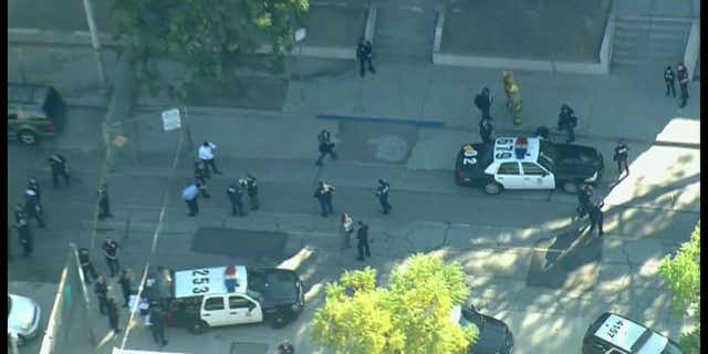 Two 15-year-old students, a male and female, were wounded in the shooting, the LAFD reported.
