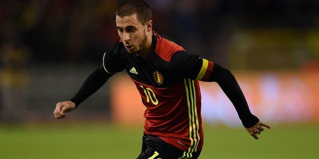 BRUSSELS, BELGIUM - NOVEMBER 13: Eden Hazard of Belgium in action during the international friendly match between Belgium and Italy at King Baudouin Stadium on November 13, 2015 in Brussels, Belgium. (Photo by Claudio Villa/Getty Images)