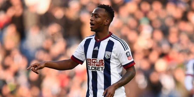 WEST BROMWICH, ENGLAND - JANUARY 30: Saido Berahino of West Bromwich Albion reacts during The Emirates FA Cup Fourth Round match between West Bromwich Albion and Peterborough United at The Hawthorns on January 30, 2016 in West Bromwich, England. (Photo by Stu Forster/Getty Images)