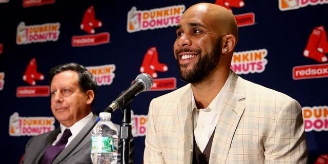 BOSTON, MA - DECEMBER 04: David Price addresses the media during his introductory press conference at Fenway Park on December 4, 2015 in Boston, Massachusetts. (Photo by Maddie Meyer/Getty Images)