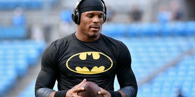 CHARLOTTE, NC - AUGUST 28: Cam Newton #1 of the Carolina Panthers warms up before playing the New England Patriots during their preseason NFL game at Bank of America Stadium on August 28, 2015 in Charlotte, North Carolina. (Photo by Grant Halverson/Getty Images)