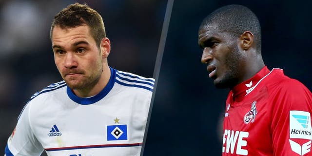 HAMBURG, GERMANY - JANUARY 22: Pierre-Michel Lasogga of SV Hamburg looks on during the Bundesliga match between Hamburger SV and FC Bayern Muenchen at Volksparkstadion on January 22, 2016 in Hamburg, Germany. (Photo by Stuart Franklin/Bongarts/Getty Images) BERLIN, GERMANY - SEPTEMBER 22: Anthony Modeste of Koeln reacts during the Bundesliga match between Hertha BSC Berlin and 1. FC koelm at Olympiastadion on September 22, 2015 in Berlin, Germany. (Photo by Martin Rose/Bongarts/Getty Images)