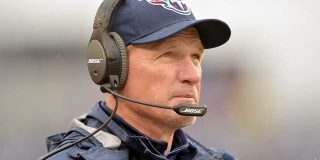 Dec 28, 2014; Nashville, TN, USA; Tennessee Titans head coach Ken Whisenhunt watches his team play against the Indianapolis Colts during the second half at LP Field. The Colts beat the Titans 27-10. Mandatory Credit: Don McPeak-USA TODAY Sports