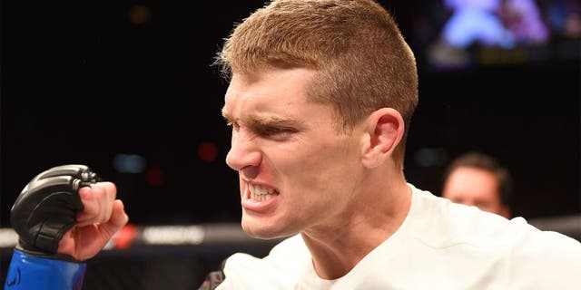 LAS VEGAS, NV - FEBRUARY 06: Stephen Thompson celebrates after defeating Johny Hendricks in their welterweight fight during the UFC Fight Night event at MGM Grand Garden Arena on February 6, 2016 in Las Vegas, Nevada. (Photo by Josh Hedges/Zuffa LLC/Zuffa LLC via Getty Images)
