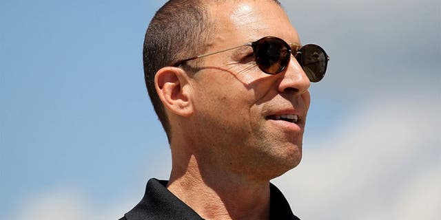 LONG POND, PA - AUGUST 02: Rob Kauffman, co-owner of Michael Waltrip Racing, takes part in pre-race ceremonies for the NASCAR Sprint Cup Series Windows 10 400 at Pocono Raceway on August 2, 2015 in Long Pond, Pennsylvania. (Photo by Tim Bradbury/Getty Images)