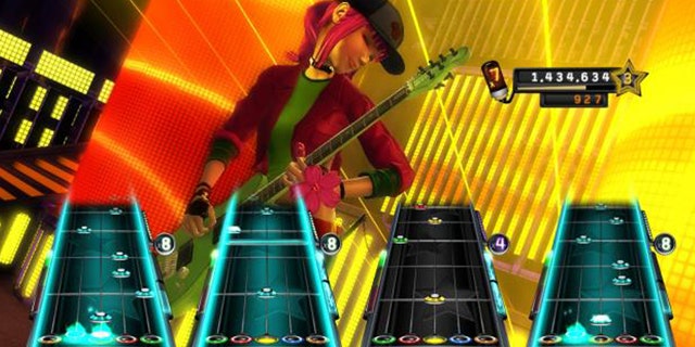 FILE - This file screen grab released by Activision shows "Band Hero"; a pop-oriented entry in the "Guitar Hero" series.