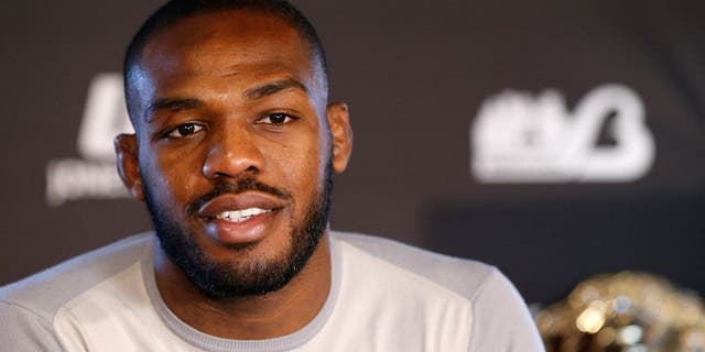 BALTIMORE, MD - APRIL 24: UFC light heavyweight champion Jon "Bones" Jones interacts with media during the UFC 172 media day at Camden Yards on April 24, 2014 in Baltimore, Maryland. (Photo by Josh Hedges/Zuffa LLC/Zuffa LLC via Getty Images)