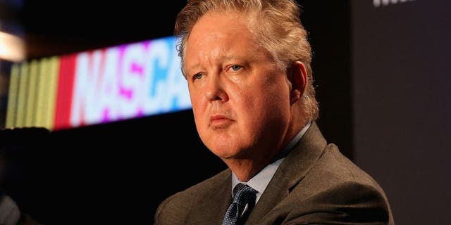 CHARLOTTE, NC - FEBRUARY 09: CEO and Chairman of NASCAR Brian France addresses the media at Charlotte Convention Center on February 9, 2016 in Charlotte, North Carolina. (Photo by Gregg Forwerck/NASCAR via Getty Images)