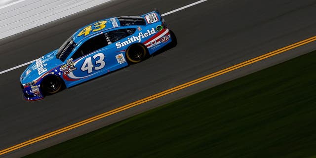 DAYTONA BEACH, FL - FEBRUARY 13: Aric Almirola, driver of the #43 Smithfield Ford, practices for the NASCAR Sprint Cup Series Daytona 500 at Daytona International Speedway on February 13, 2016 in Daytona Beach, Florida. (Photo by Jeff Zelevansky/Getty Images)