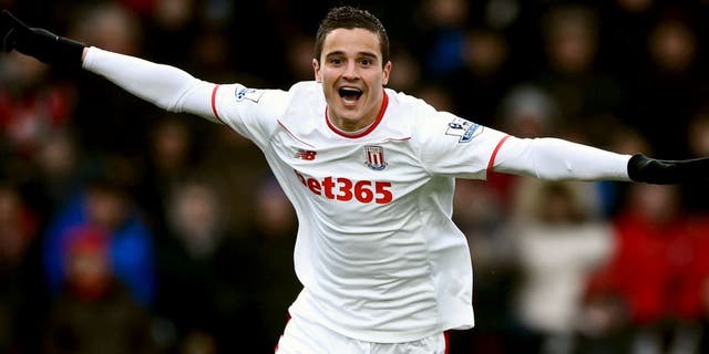 BOURNEMOUTH, ENGLAND - FEBRUARY 13: Ibrahim Afellay of Stoke City celebrates scoring his team's second goal during the Barclays Premier League match between A.F.C. Bournemouth and Stoke City at Vitality Stadium on February 13, 2016 in Bournemouth, England. (Photo by Mike Hewitt/Getty Images)