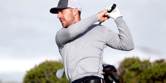 PEBBLE BEACH, CA - FEBRUARY 12: Alex Smith plays his tee shot on the 13th hole during the second round of the AT&T Pebble Beach National Pro-Am at the Monterey Peninsula Country Club (Shore Course) on February 12, 2016 in Pebble Beach, California. (Photo by Sean M. Haffey/Getty Images)
