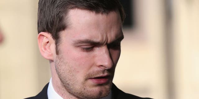 BRADFORD, ENGLAND - FEBRUARY 16: Adam Johnson arrives at Bradford Crown Court for day three of the trial where Johnson is facing child sexul assault charges on February 16, 2016 in Bradford, England. The former Sunderland FC midfielder, aged 28 and from Castle Eden, County Durham, is on trial for two counts of sexual activity having pleaded guilty to two others. (Photo by Christopher Furlong/Getty Images)