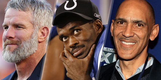 Former NFL player Brett Favre looks on prior to Super Bowl 50 between the Denver Broncos and the Carolina Panthers at Levi's Stadium on February 7, 2016 in Santa Clara, California. (Photo by Patrick Smith/Getty Images) Marvin Harrison #88 of the Indianapolis Colts resting on the bench during a game against the Carolina Panthers on August 9, 2008 at the Bank of America stadium in Charlotte, North Carolina. (Photo by Sporting News via Getty Images) NBC studio analyst Tony Dungy looks on during the Super Bowl XLVI Broadcasters Press Conference at the Super Bowl XLVI Media Canter in the J.W. Marriott Indianapolis on January 31, 2012 in Indianapolis, Indiana. (Photo by Scott Halleran/Getty Images)