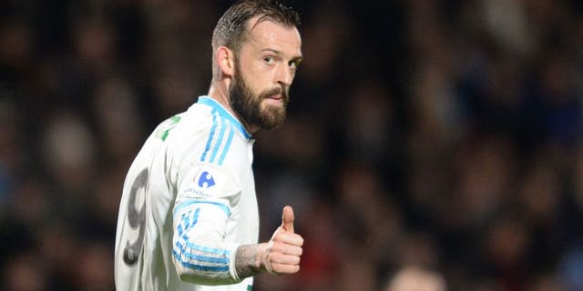 Marseille's Scottish forward Steven Fletcher reacts during the French Cup football match Trelissac vs Marseille on February 11, 2016 at the Chaban-Delmas stadium in Bordeaux, southwestern France. AFP PHOTO / NICOLAS TUCAT / AFP / NICOLAS TUCAT (Photo credit should read NICOLAS TUCAT/AFP/Getty Images)