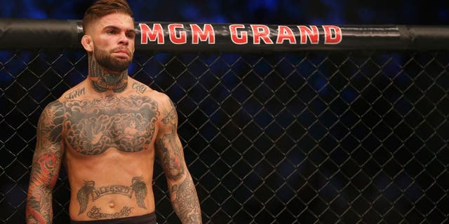 LAS VEGAS, NV - JULY 11: Cody Garbrandt prepares to face Henry Briones in their bantamweight fight during the UFC 189 event inside MGM Grand Garden Arena on July 11, 2015 in Las Vegas, Nevada. (Photo by Christian Petersen/Zuffa LLC/Zuffa LLC via Getty Images)
