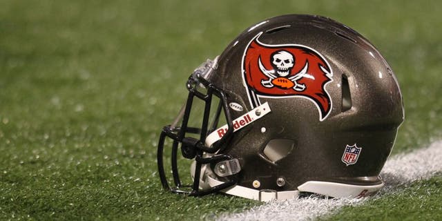 Oct 25, 2012; Minneapolis, MN, USA; A Tampa Bay Buccaneers helmet against the Minnesota Vikings at the Metrodome. The Buccaneers defeated the Vikings 36-17. Mandatory Credit: Brace Hemmelgarn-USA TODAY Sports