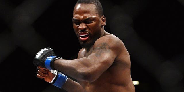 LAS VEGAS, NV - JANUARY 31: Derek Brunson reacts to his victory over Ed Herman in their middleweight bout during the UFC 183 event at the MGM Grand Garden Arena on January 31, 2015 in Las Vegas, Nevada. (Photo by Jeff Bottari/Zuffa LLC/Zuffa LLC via Getty Images)