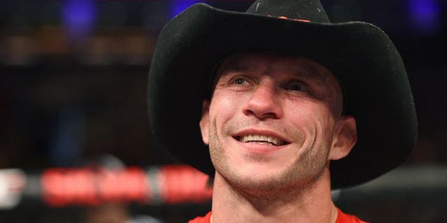 BOSTON, MA - JANUARY 18: Donald Cerrone reacts following a lightweight fight against Benson Henderson during the UFC Fight Night event at the TD Garden on January 18, 2015 in Boston, Massachusetts. (Photo by Jeff Bottari/Zuffa LLC/Zuffa LLC via Getty Images)