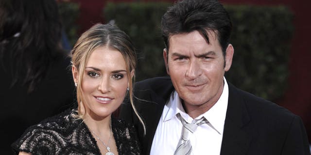 Charlie Sheen is shown with his wife Brooke Mueller.