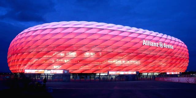 MUNICH, GERMANY - DECEMBER 15: General view of the Allianz Arena prior to the round of 16 DFB Cup match between FC Bayern Muenchen and Darmstadt 98 at Allianz Arena on December 15, 2015 in Munich, Germany. (Photo by Alexander Hassenstein/Bongarts/Getty Images)