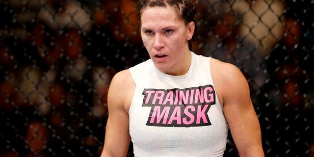 LAS VEGAS, NV - SEPTEMBER 27: Cat Zingano stands in her corner between rounds of her women's bantamweight fight against Amanda Nunes during the UFC 178 event inside the MGM Grand Garden Arena on September 27, 2014 in Las Vegas, Nevada. (Photo by Josh Hedges/Zuffa LLC/Zuffa LLC via Getty Images)