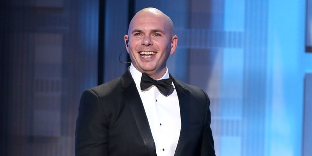 Pitbull hosting the 42nd annual American Music Awards Nov. 23, 2014, in Los Angeles.