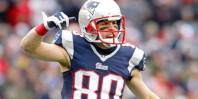 Dec 8, 2013; Foxborough, MA, USA; New England Patriots wide receiver Danny Amendola (80) reacts to a play during the second quarter against the Cleveland Browns at Gillette Stadium. Mandatory Credit: Stew Milne-USA TODAY Sports