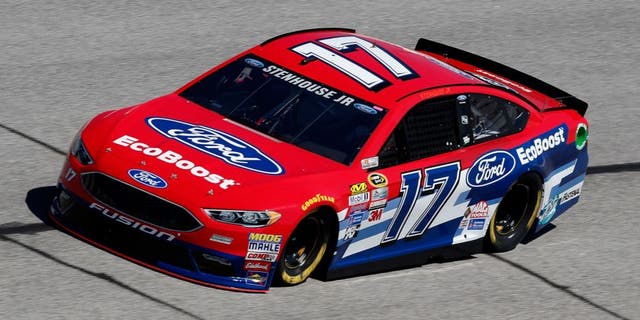 HAMPTON, GA - FEBRUARY 26: Ricky Stenhouse Jr, driver of the #17 Ford EcoBoost Ford, practices for the NASCAR Sprint Cup Series Folds of Honor QuikTrip 500 at Atlanta Motor Speedway on February 26, 2016 in Hampton, Georgia. (Photo by Matt Sullivan/NASCAR via Getty Images)