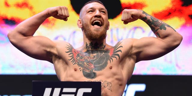 LAS VEGAS, NV - MARCH 04: Conor McGregor of Ireland weighs in during the UFC 196 Weigh-in at the MGM Grand Garden Arena on March 4, 2016 in Las Vegas, Nevada. (Photo by Josh Hedges/Zuffa LLC/Zuffa LLC via Getty Images)