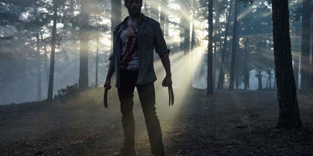 This image released by Twentieth Century Fox shows Hugh Jackman from the film, "Logan."