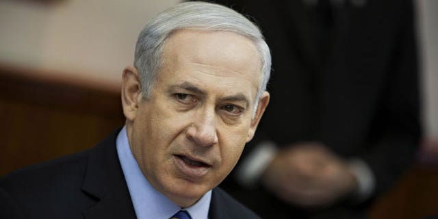 January 15, 2012: Israeli Prime Minister Benjamin Netanyahu attends the weekly cabinet meeting in Jerusalem.