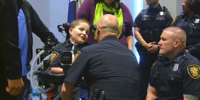 Dakin Lovelace was recognized for his bravery during a ceremony with the Fort Worth Police Department.
