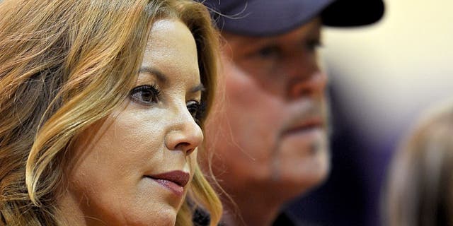 Los Angeles Lakers Jeanie Buss and Jim Buss during a press conference held to in 2012.