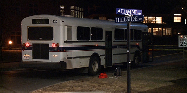 March 22: A male pedestrian was struck by a campus shuttle bus at the intersection of Hillside and Alumni roads, near the North Parking Garage, UConn police said.