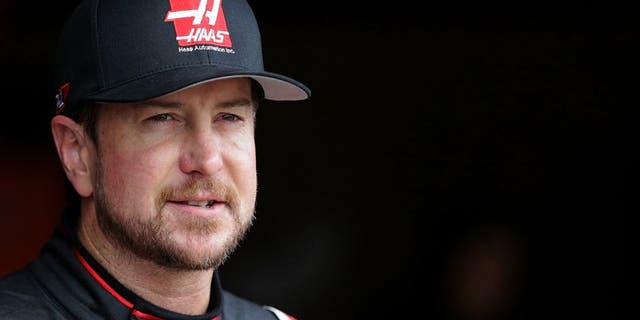 FONTANA, CA - MARCH 19: Kurt Busch, driver of the #41 Haas Automation/Monster Energy Chevrolet, stands in the garage area during practice for the NASCAR Sprint Cup Series Auto Club 400 at Auto Club Speedway on March 19, 2016 in Fontana, California. (Photo by Jeff Gross/Getty Images)