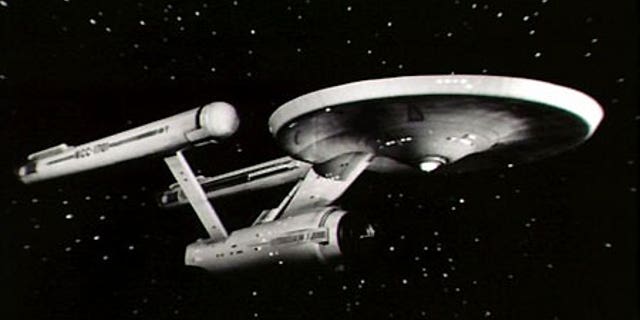 The Starship Enterprise in the original 'Star Trek' series.