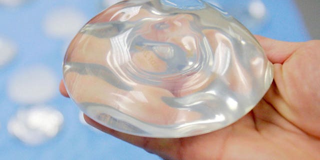 Silicone gel breast implant
